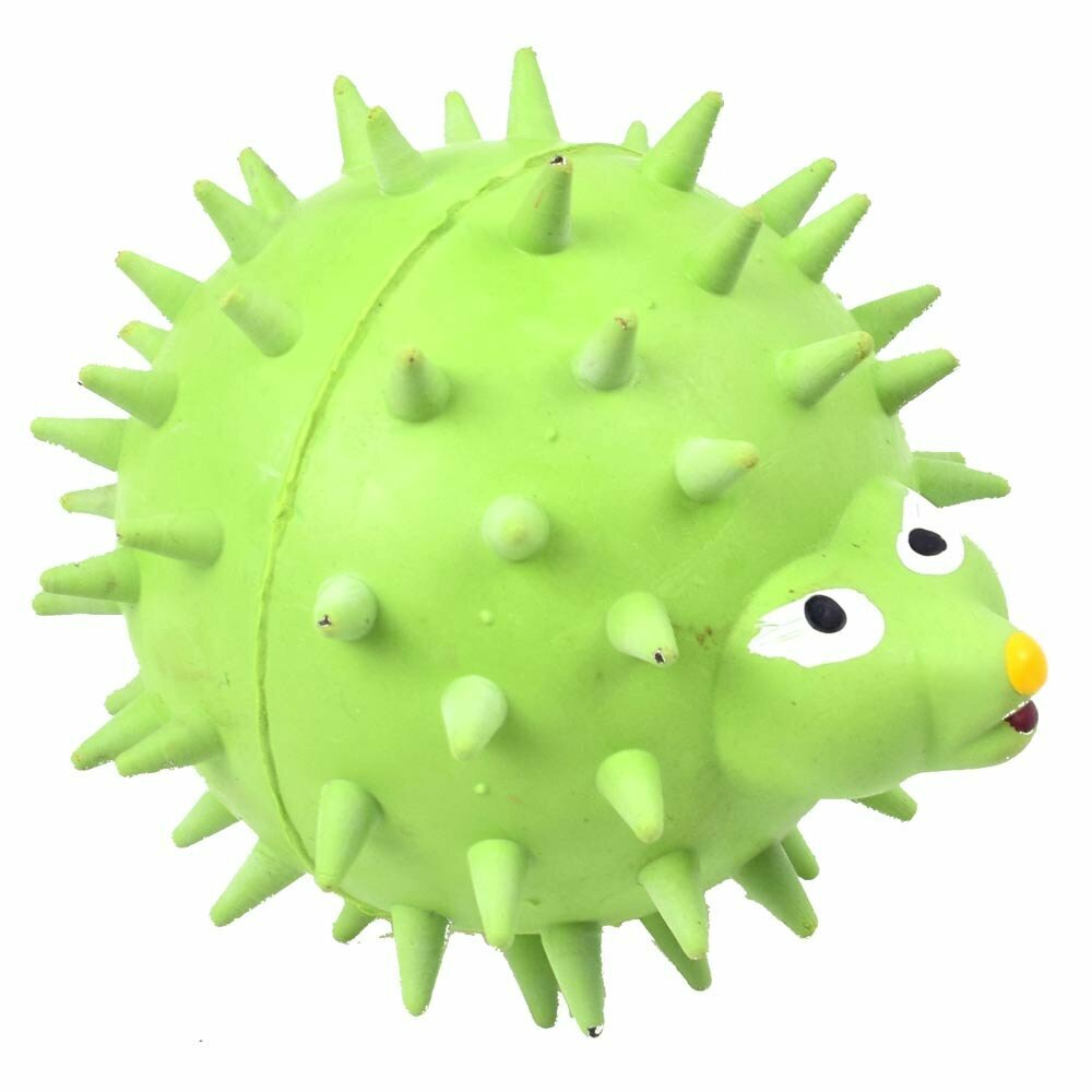Hundespielzeug aus Gummi - Igel grün mit 7,5 cm Ø