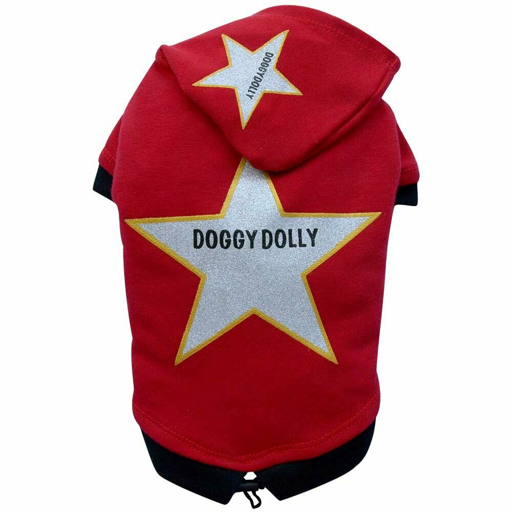 Hundegewand - roter Hundepullover Star von DoggyDolly