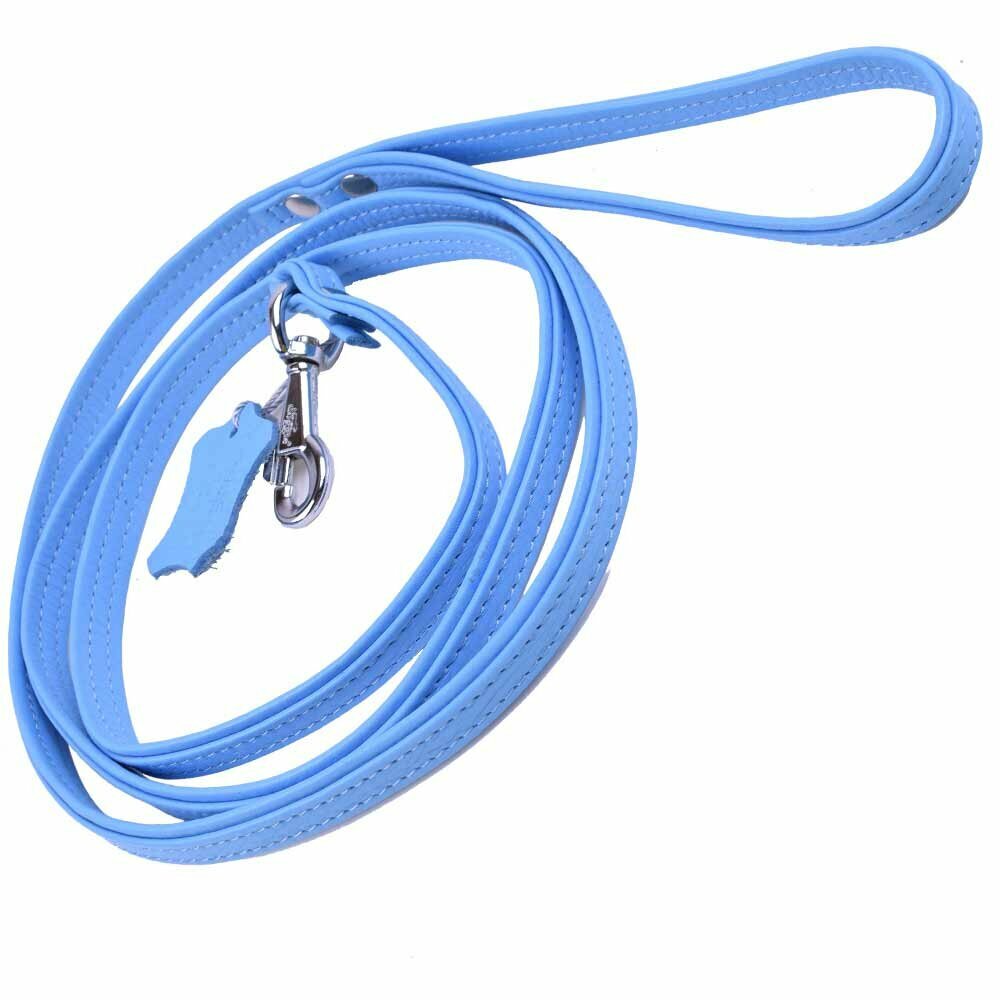 Hellblaue Hundeleine aus elegantem Floaterleder