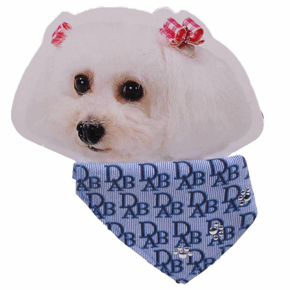 Blaues Hundehalstuch - kleines Hundehalsband mit Dreieckstuch für Hunde