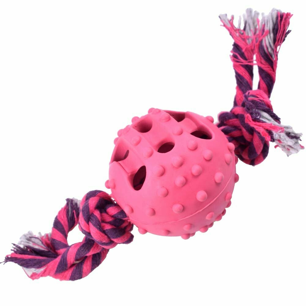 Zahnseil Gummi Ball pink mit 7 cm Ø - 10 Jahre Onlinezoo Hundespielzeug Aktion