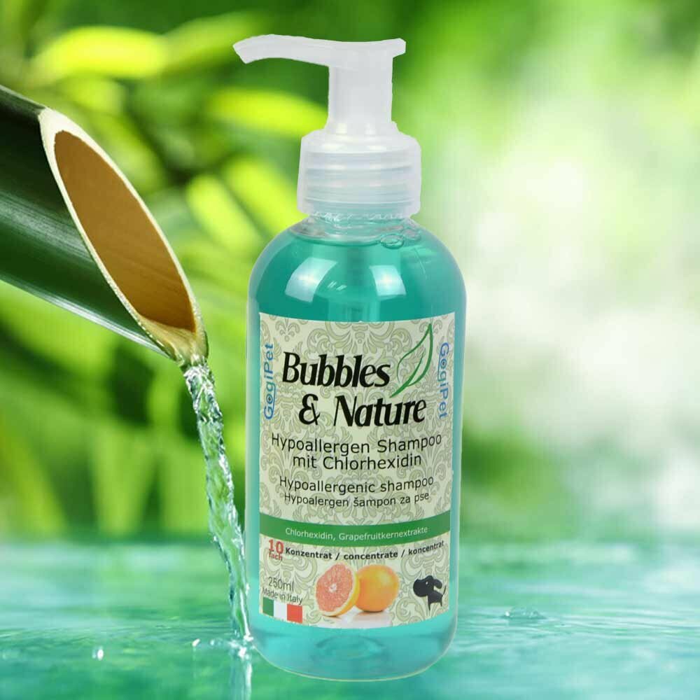 Hundeshampoo hyperallergen von GogiPet Bubbles and Nature mit Chlorhexidin