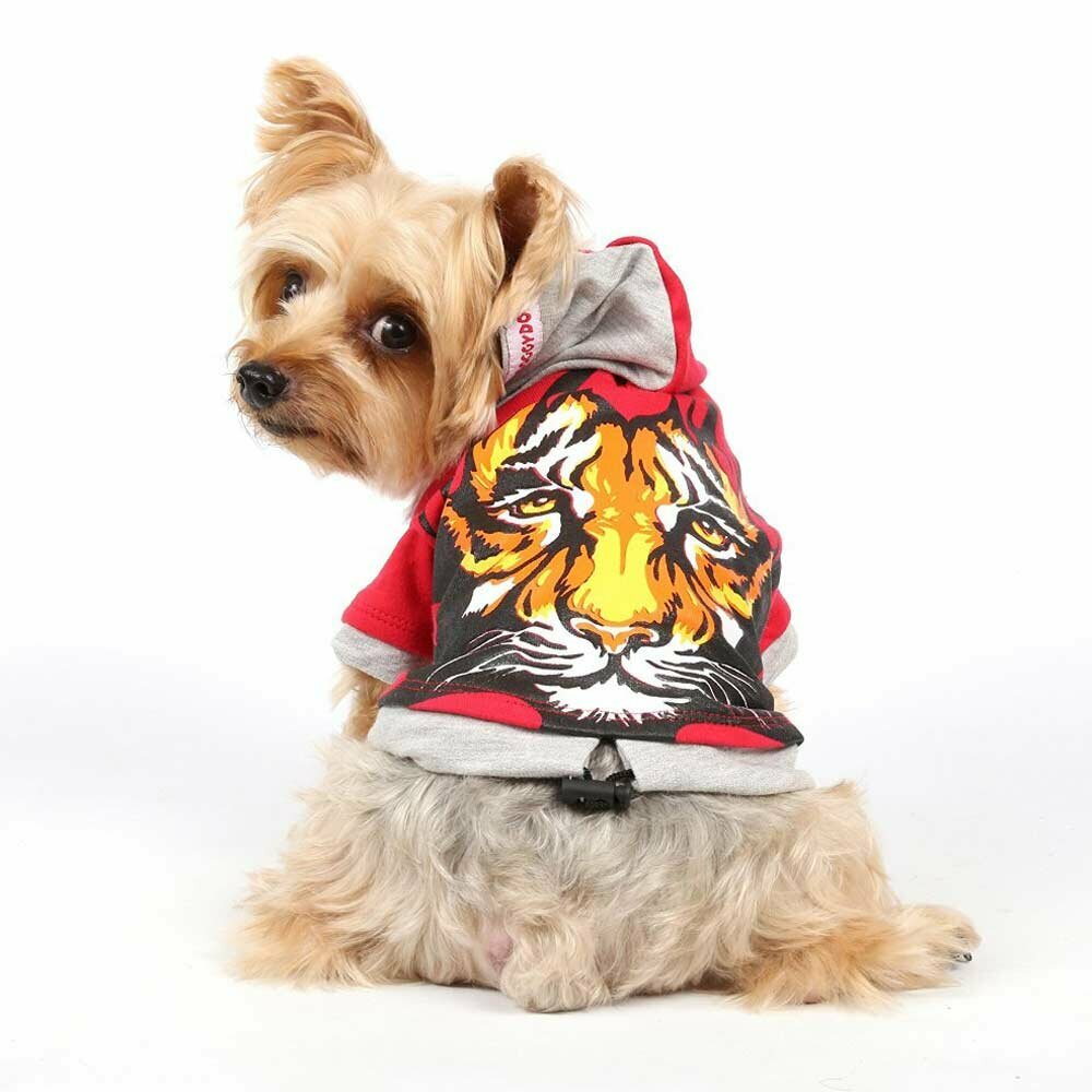 Warmer Hundepullover von DoggyDolly mit Tigerkopf