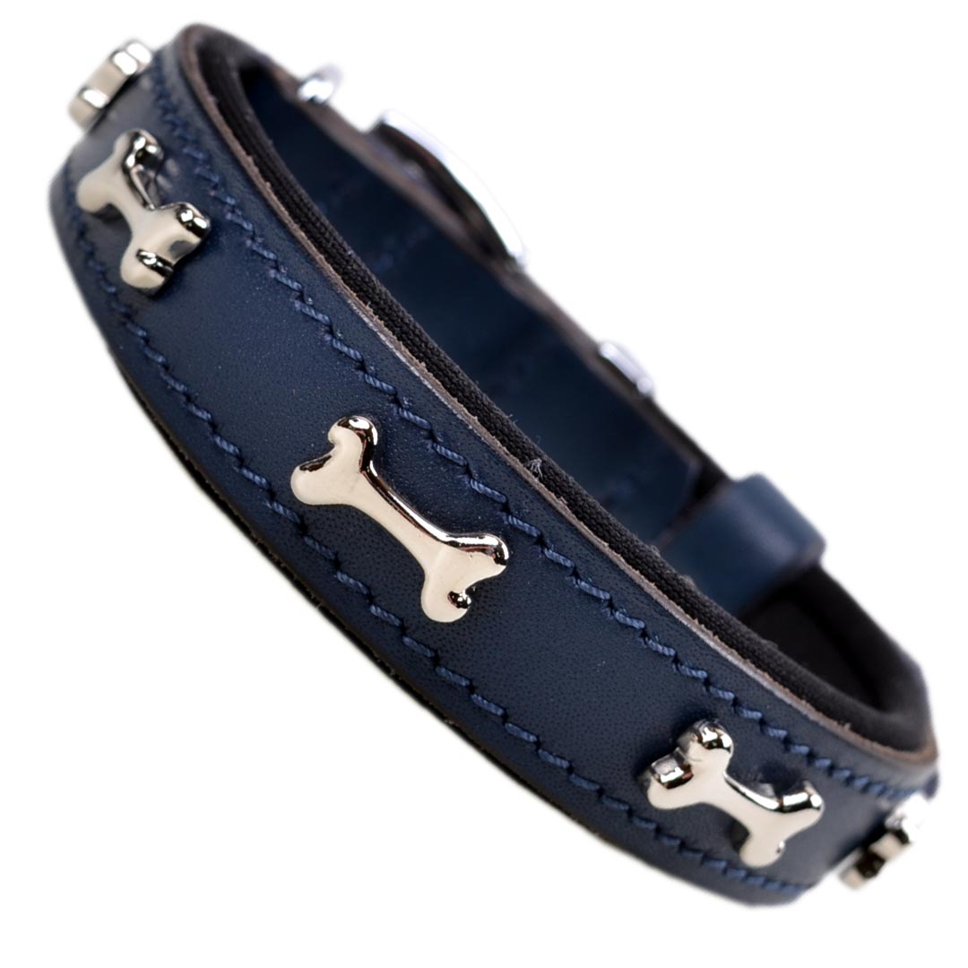 Handgemachte Hundehalsbänder mit Liebe zum Detail aus echtem Leder und weich gefüttert für optimalen Tragekomfort