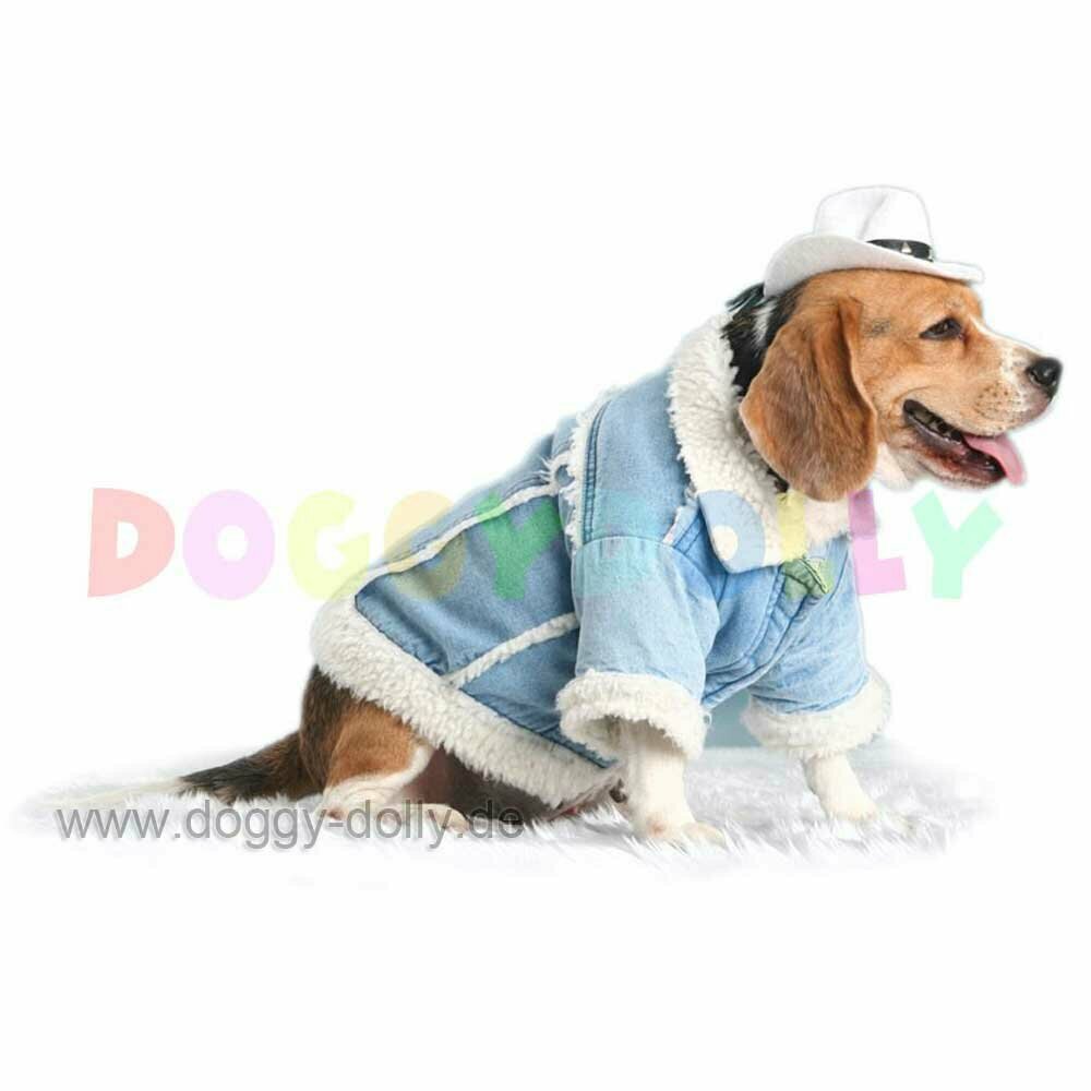 DoggyDolly Hundebekleidung - warme Jeansjacke für Hunde