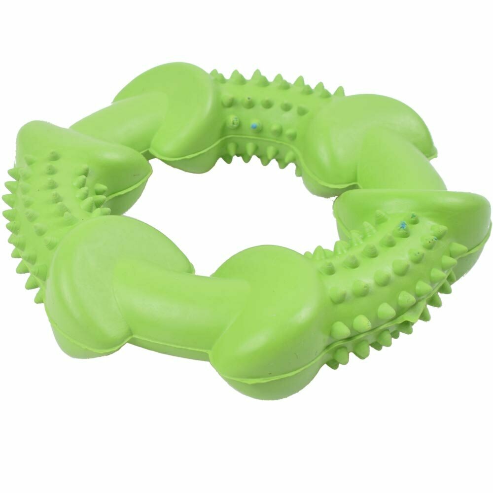 Beißring für Hunde grün 11,5 cm Ø - Hundespielzeug von GogiPet