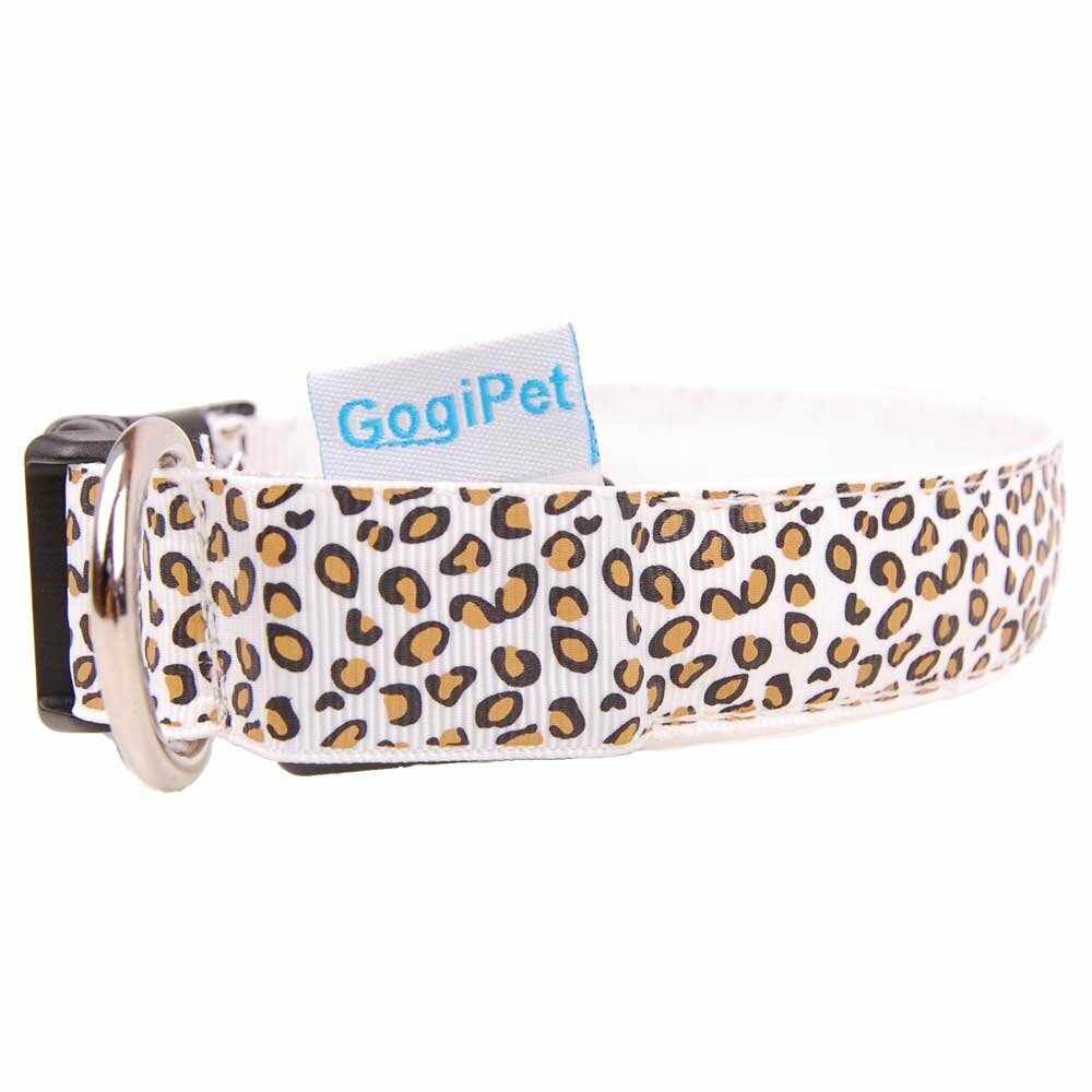 GogiPet ® Leoparden Hundehalsband mit LEDs Größe XL