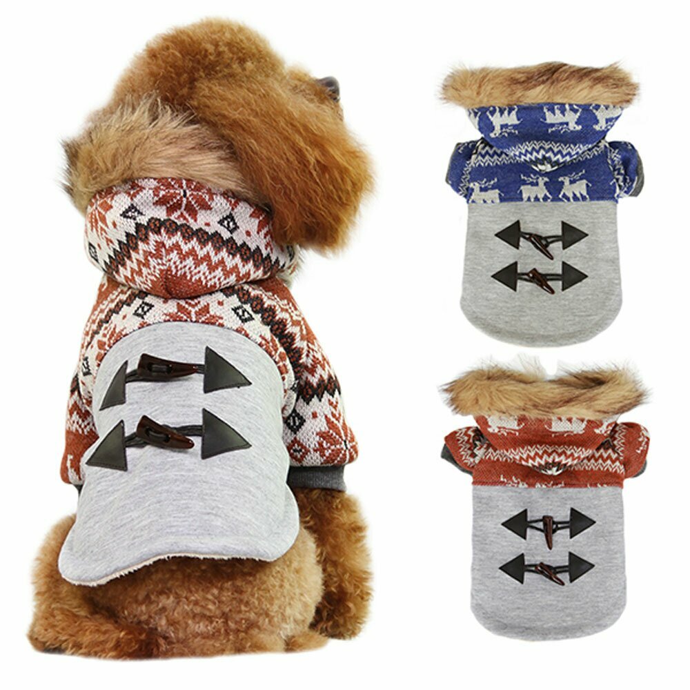 Extravagante Hundebekleidung - Hochwertiges Hundegewand mit Norwegenmuster - Weihnachtsmoden
