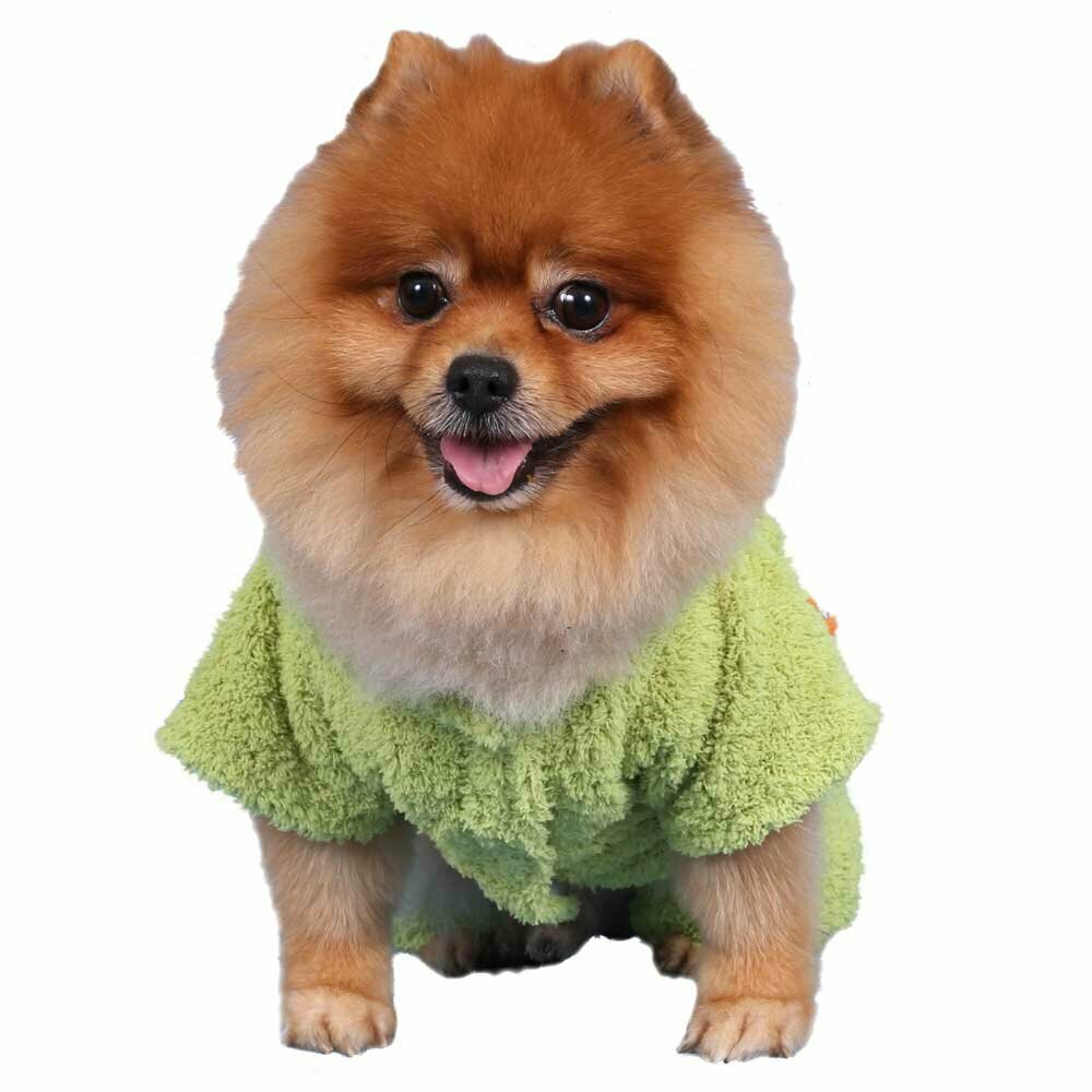 Extra flauschiger Hundepullover grün