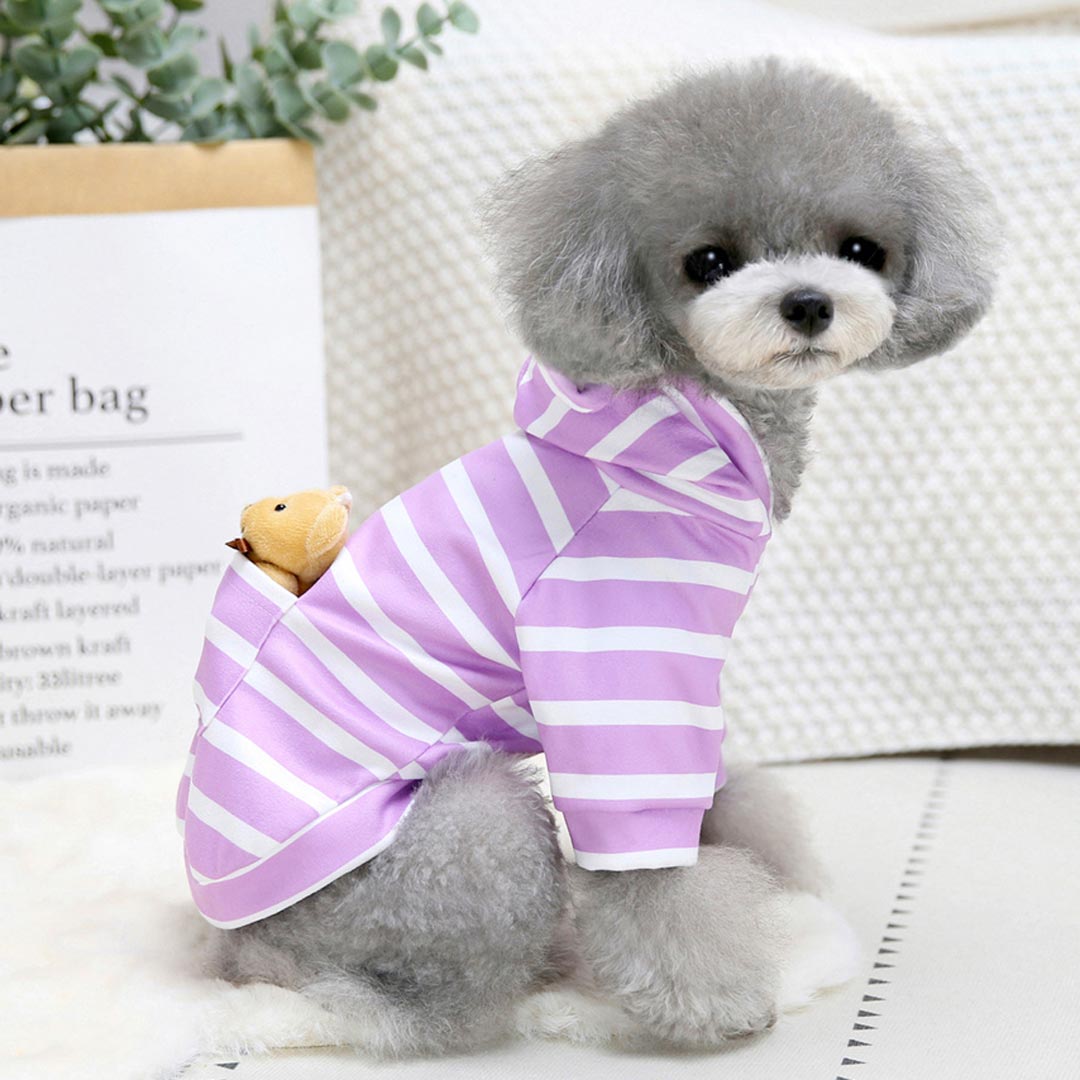 Kapuzen Hundepullover Pink – Teddybär Hoodie