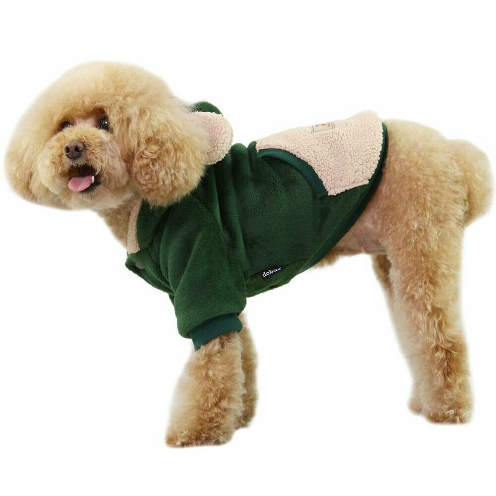 Süßes Bärchen Hundejacke Grün - Warme Hundebekleidung