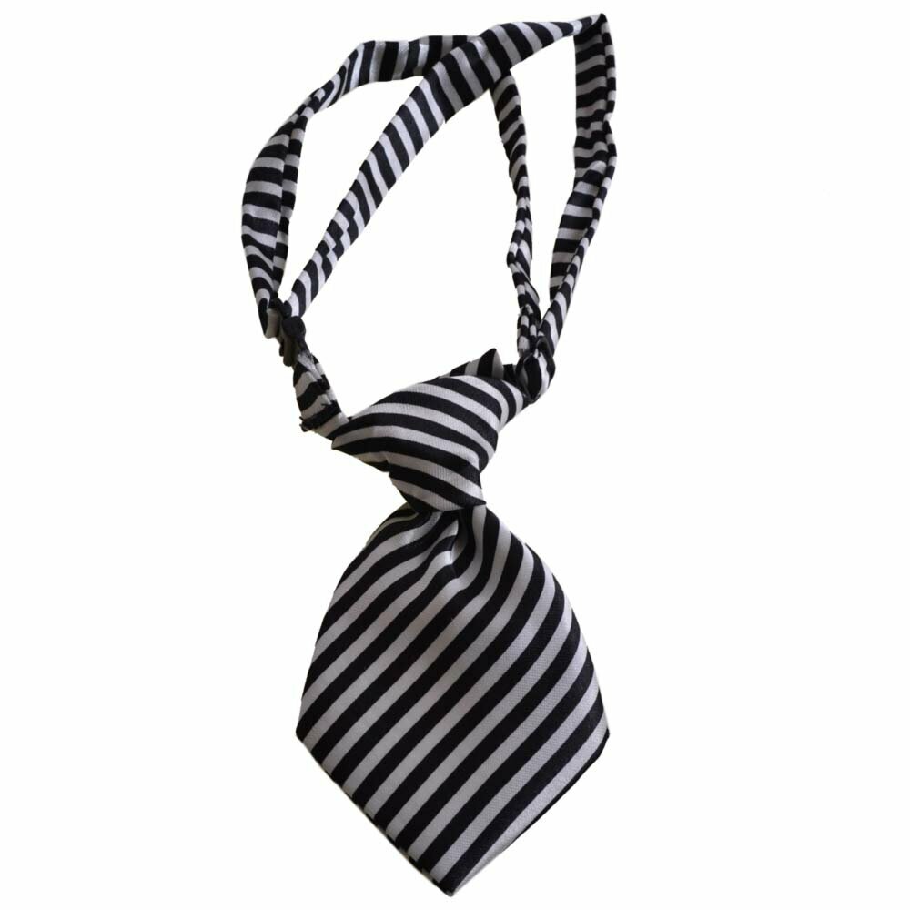 Krawatte für Hunde schwarz weiß gestreift