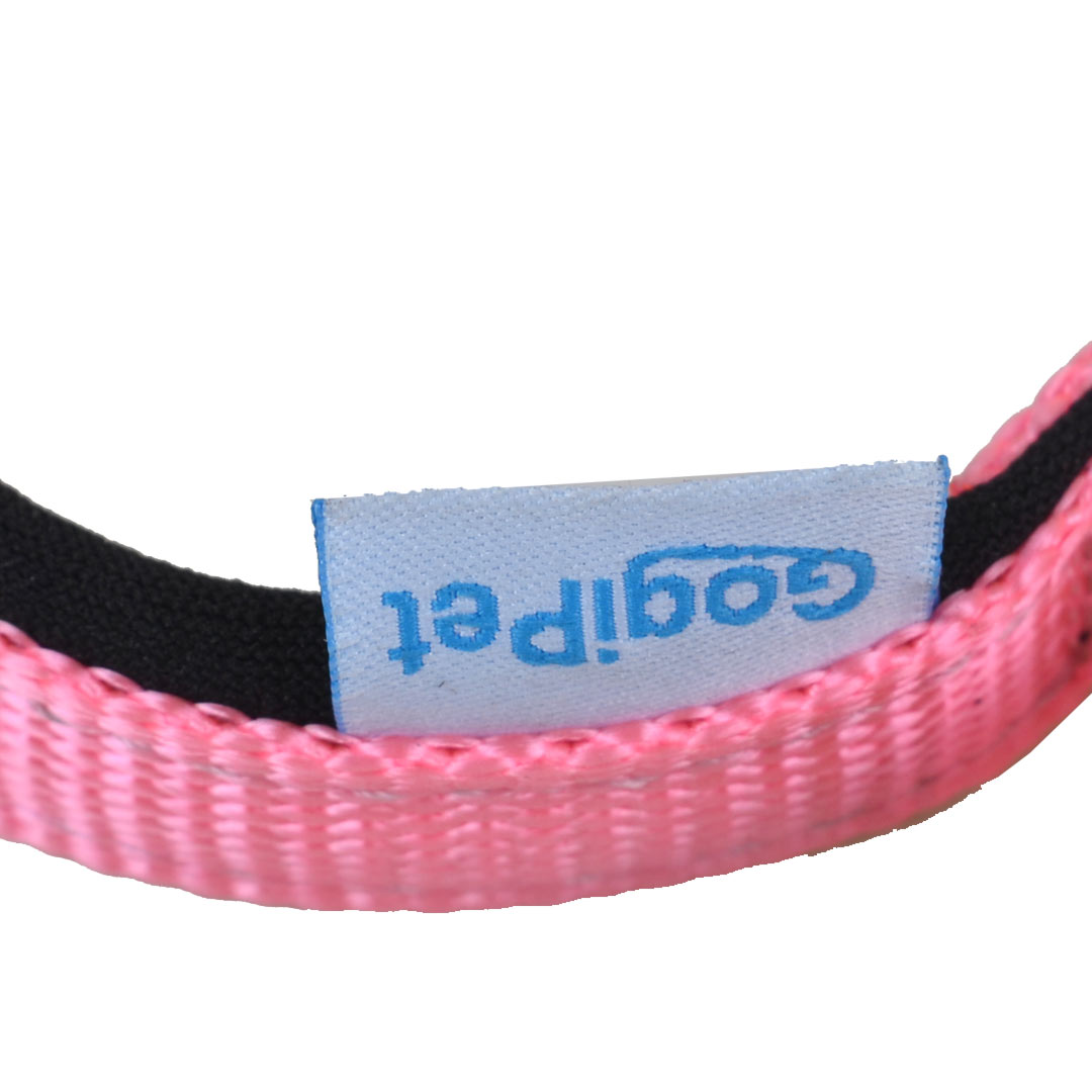 Rosa Hundehalsband mit weicher Fütterung