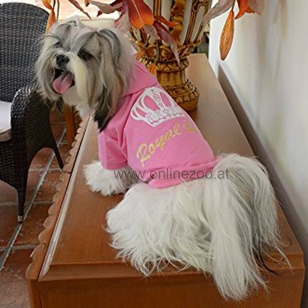 Royal Divas Hundepullover rosa mit Kapuze von DoggyDolly - warme Hundebekleidung