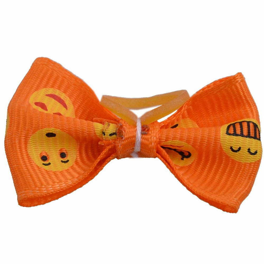 Handgemachte Hundemasche Orange Smiley von GogiPet