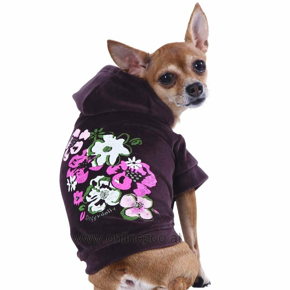warme Hundebekleidung - violetter Pullover für Hunde mit Kapuze