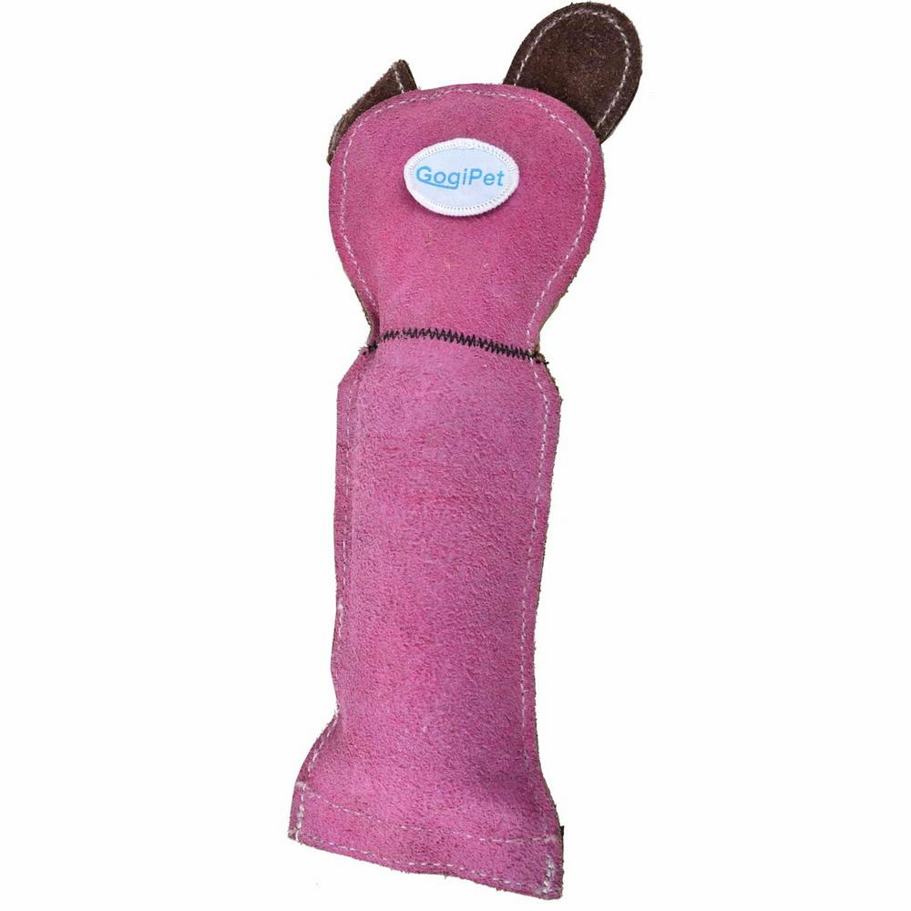 GogiPet ® Hundespielzeug - lila Maus aus Leder