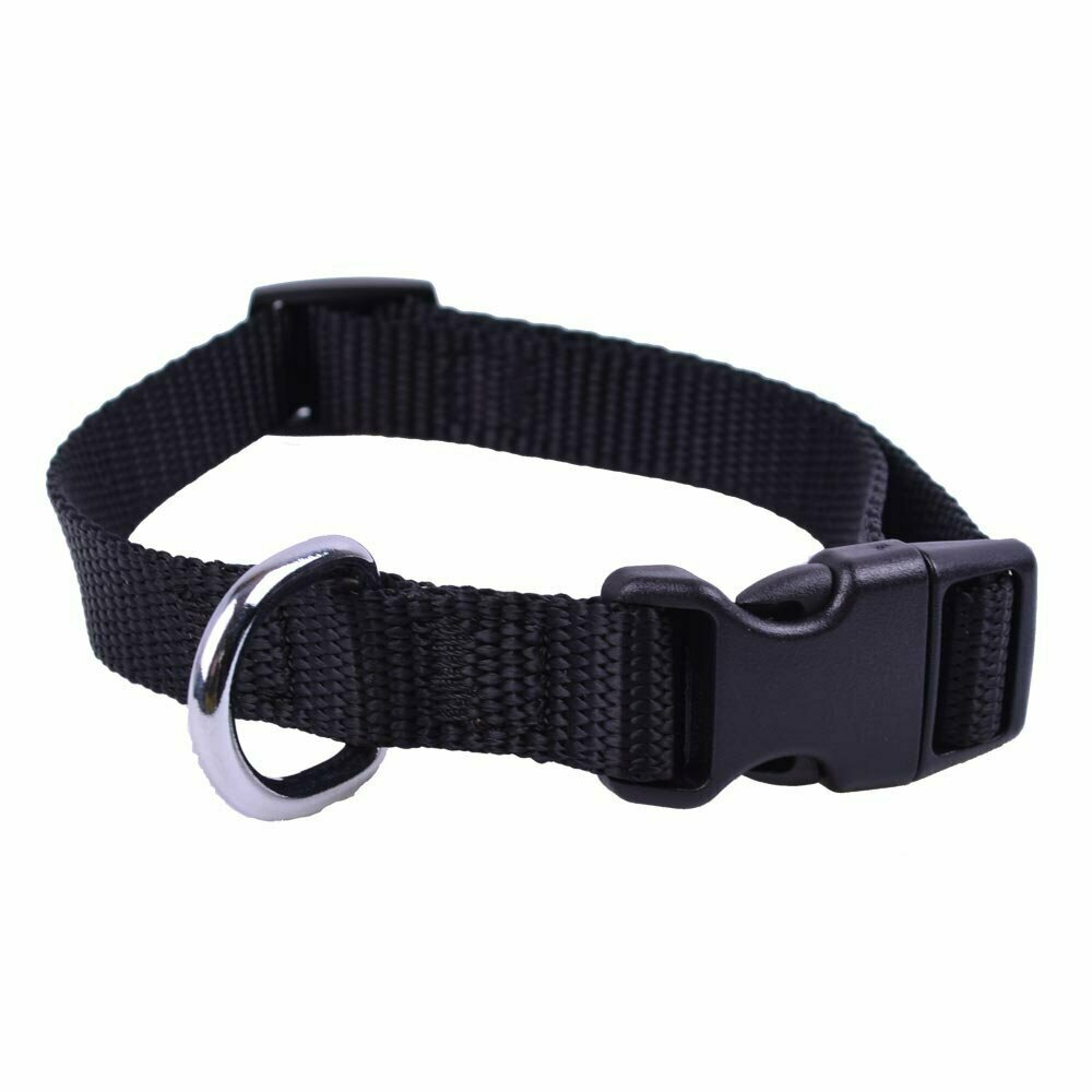 Handgemachtes GogiPet® Super Premium Nylon Hundehalsband schwarz 