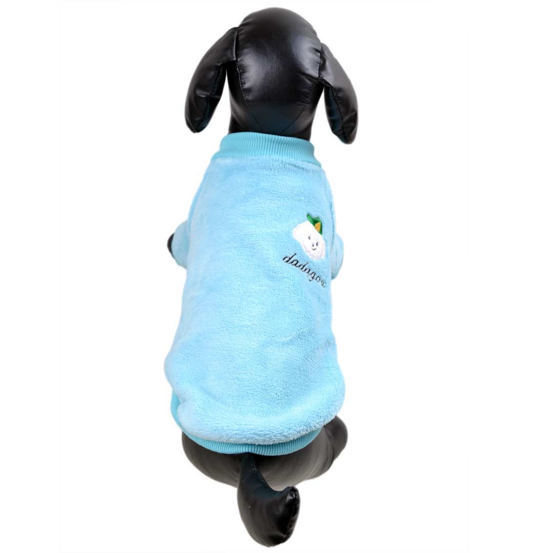 flauschiger, warmer Hundepullover hellblau