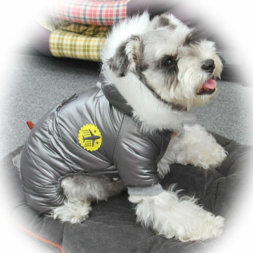 Warme Hundekleidung - Airforce Silber