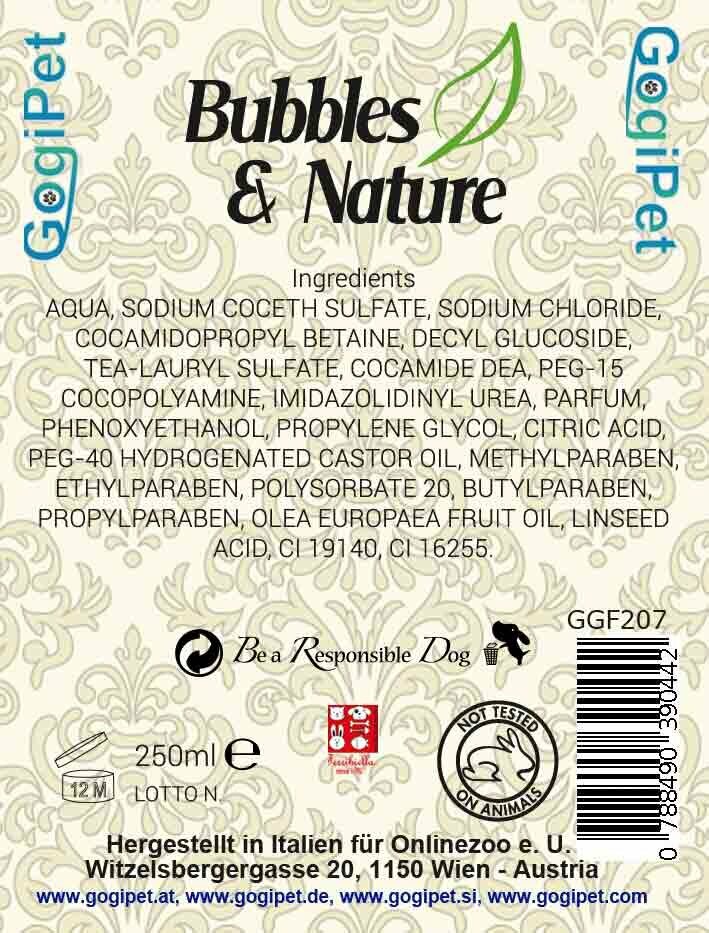 GogiPet Hundeshampoo ohne Tierversuche - Bubbles & Nature Hundeshampoo für braune Hunde