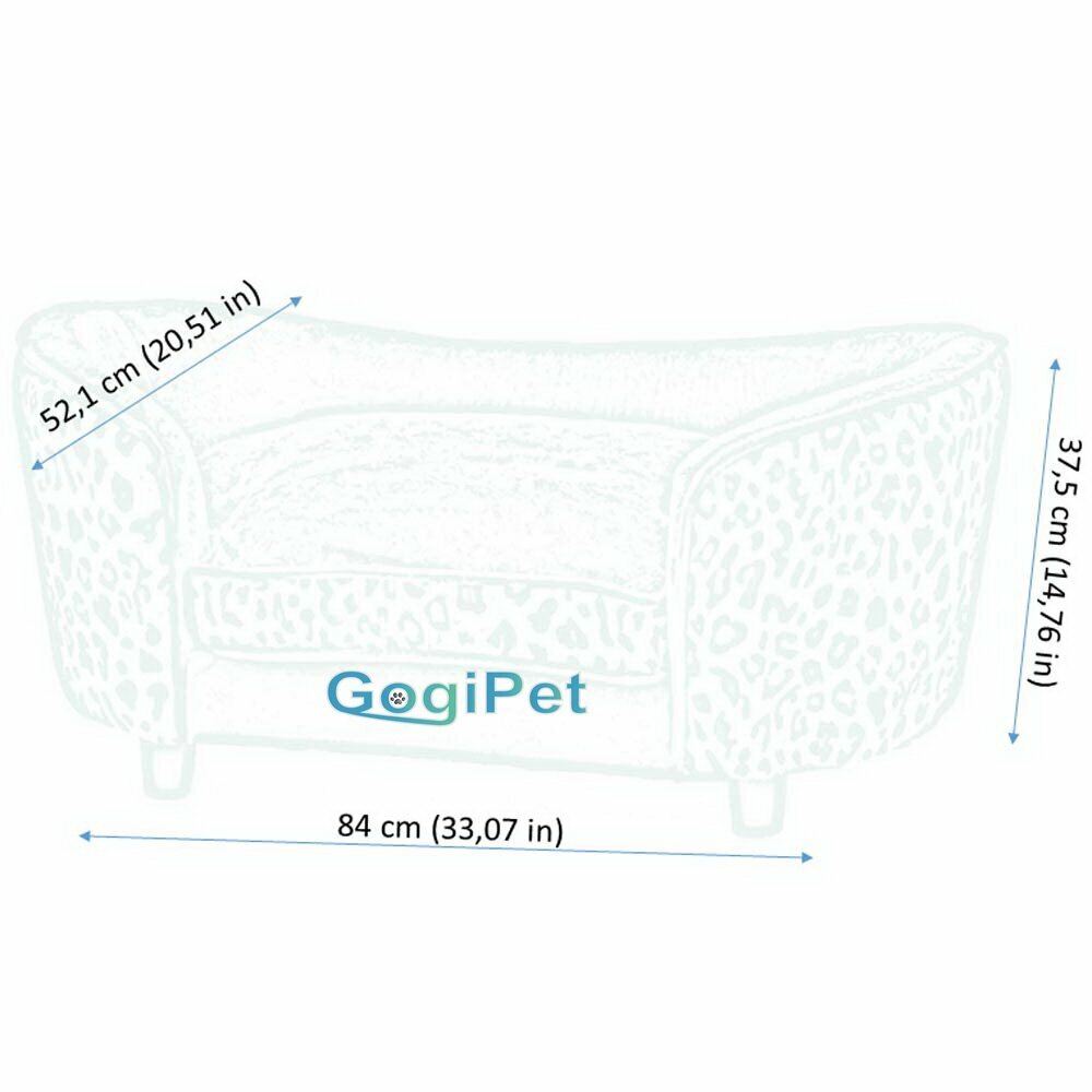 Abmessungen von diesem GogiPet ® Tiermöbel - Katzensofas und Hundesofa