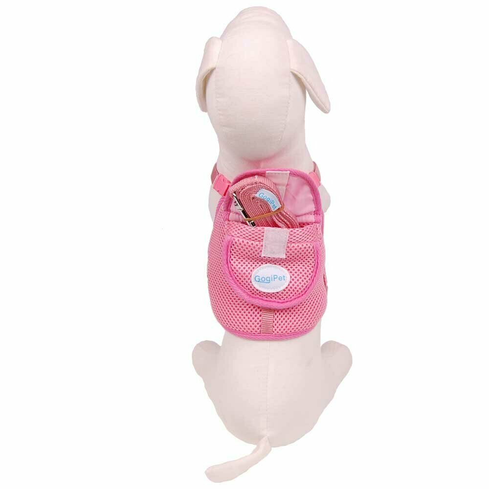 GogiPet ® Brustgeschirr für Hunde mit Hundeleine rosa
