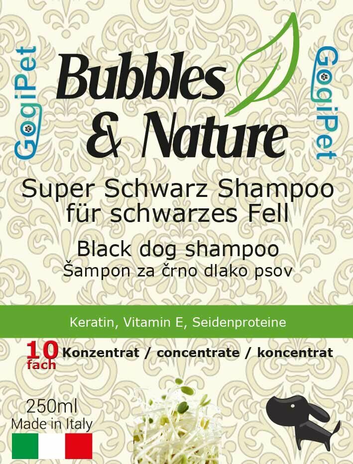 GogiPet Super Schwarz Hundeshampoo für schwarze Hunde von Bubbles & Nature