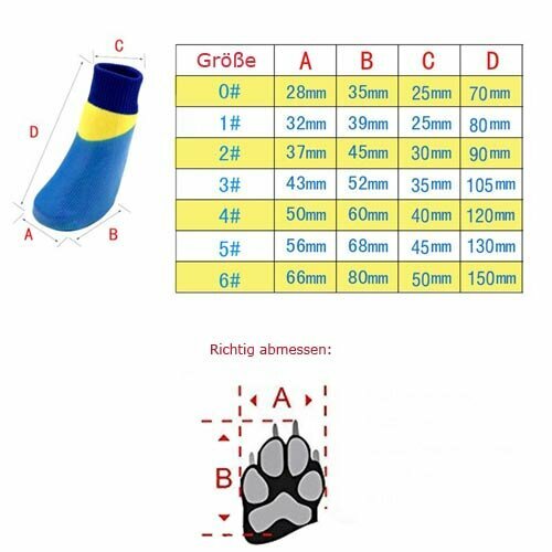 Dog Shoes Size Table
