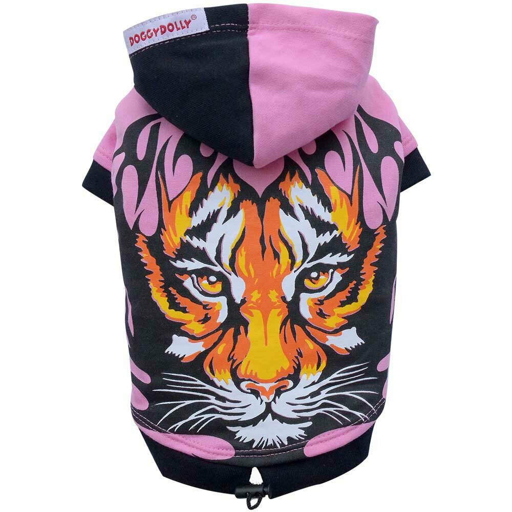 Hundebekleidung - Hundepullover mit Tigerkopf pink