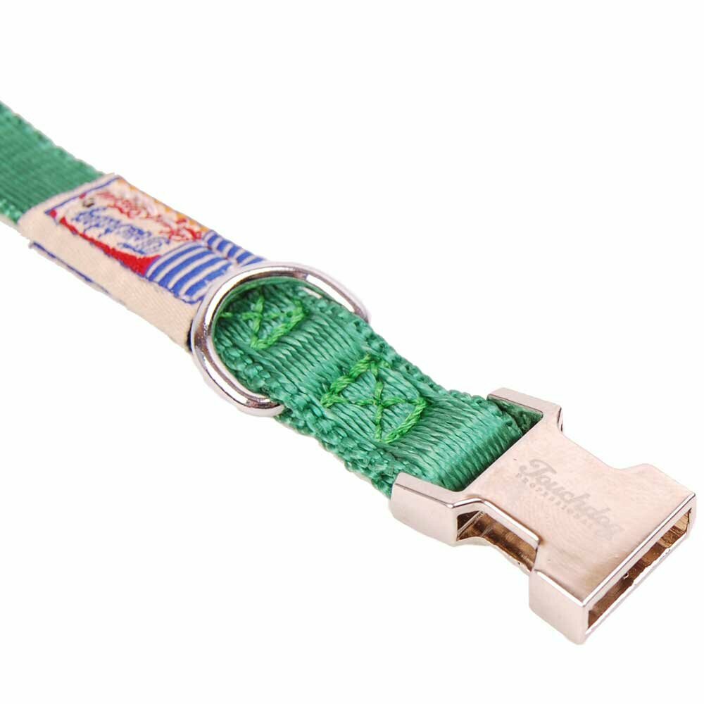 Hochwertiger Clip Verschluss am dunkelgrünen Hundehalsband