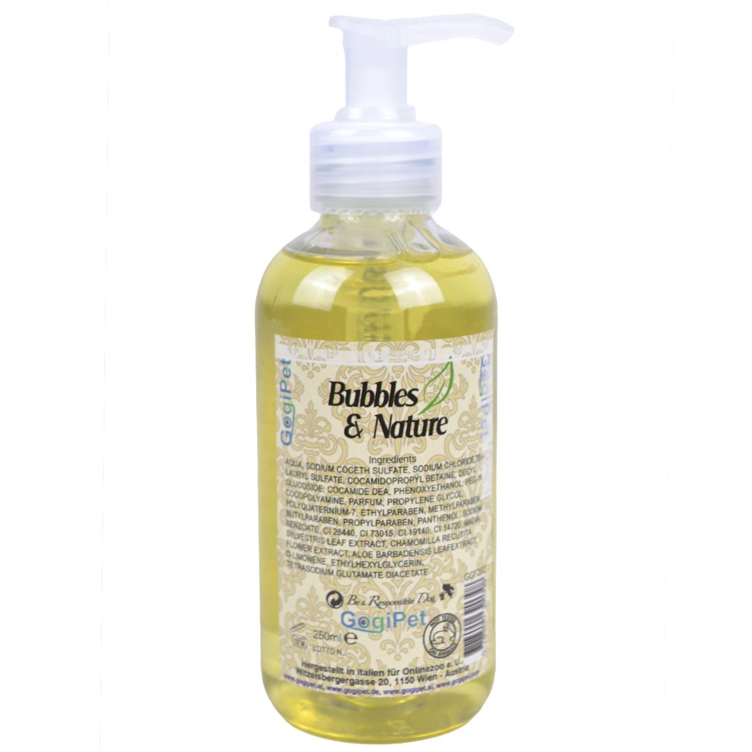 Hundeshampoo für Hunde mit empfindlicher Haut von GogiPet Bubbles & Nature - Sensitiv Hundeshampoo
