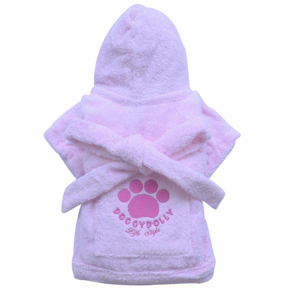 rosa Bademantel für Hunde von DoggyDolly für gr0ße Hunde