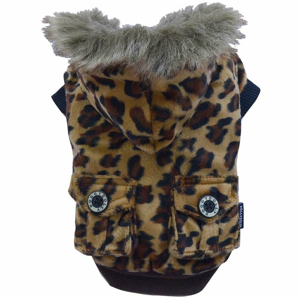 Luxus Hundebekleidung - warmer Leoparden Hundemantel