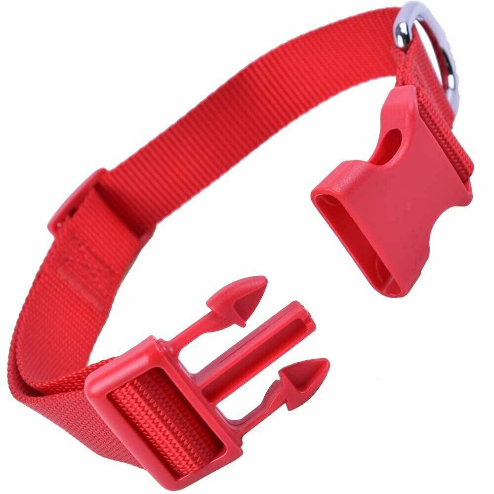 Schnellverschluss Hundehalsband rot in Super Premium Qualität