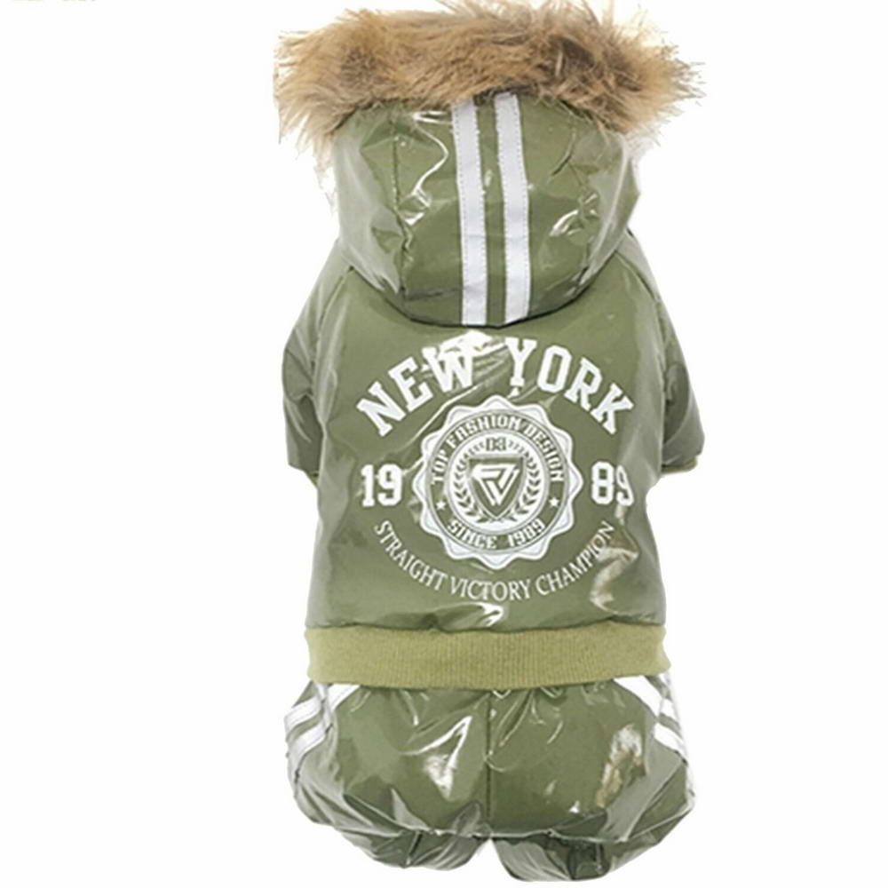 New York Hundemantel grün - warmer Hundemantel