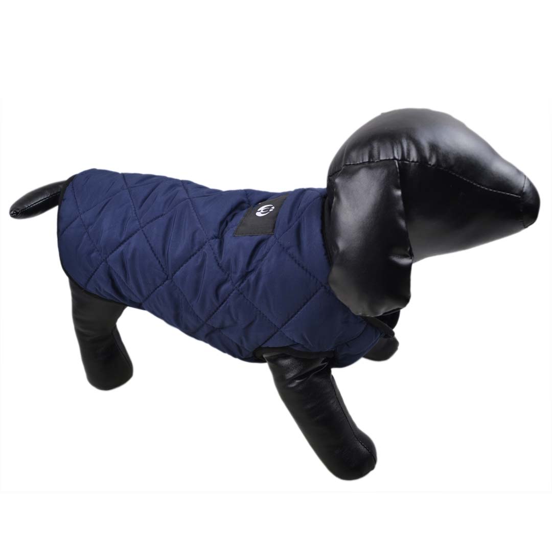 warm gefütterter Hundeparka - dunkelblauer Hundeanorak für die kalten Tage