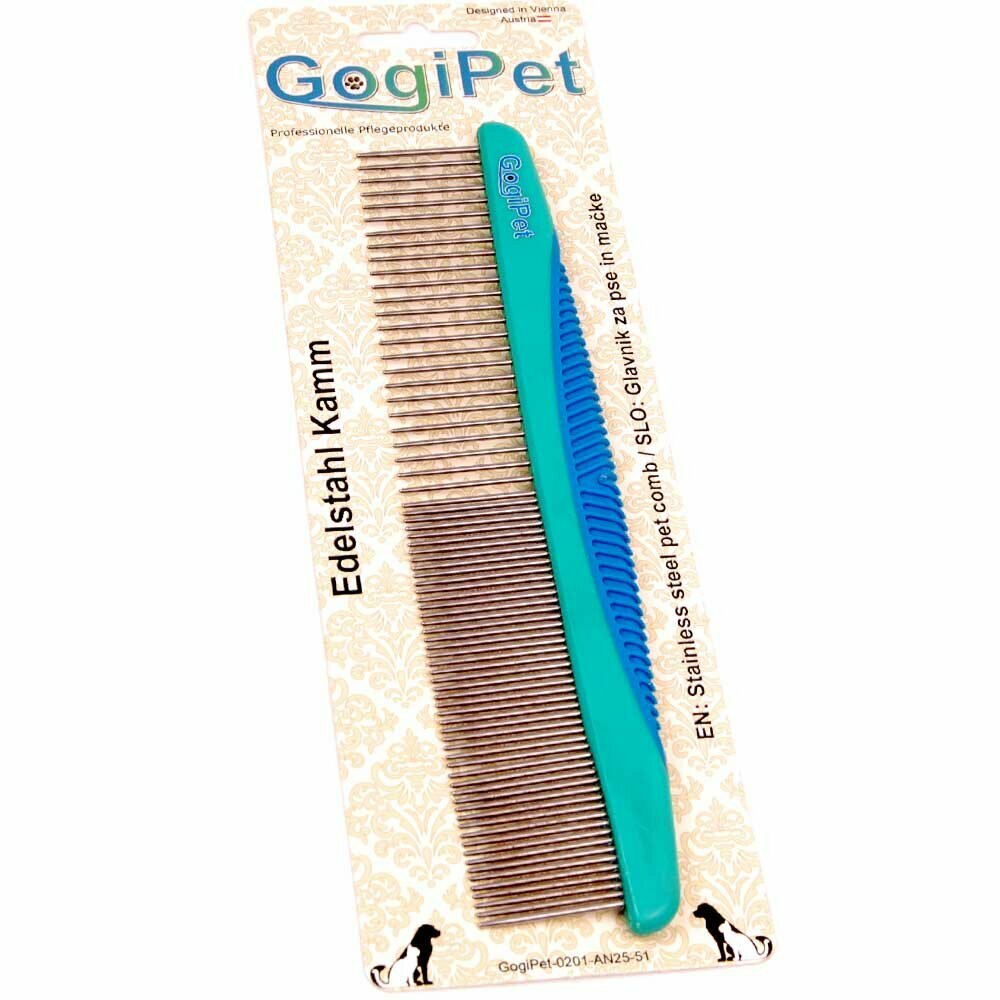 Hundekamm - Metallkamm grob und fein als Hundefriseurbedarf von Der GogiPet ® Hundesalonausstattung Greyhound Kamm