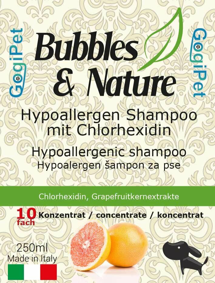 Chlorhexidin Hundeshampoo - GogiPet hyperallergen Shampoo Bubbles & Nature