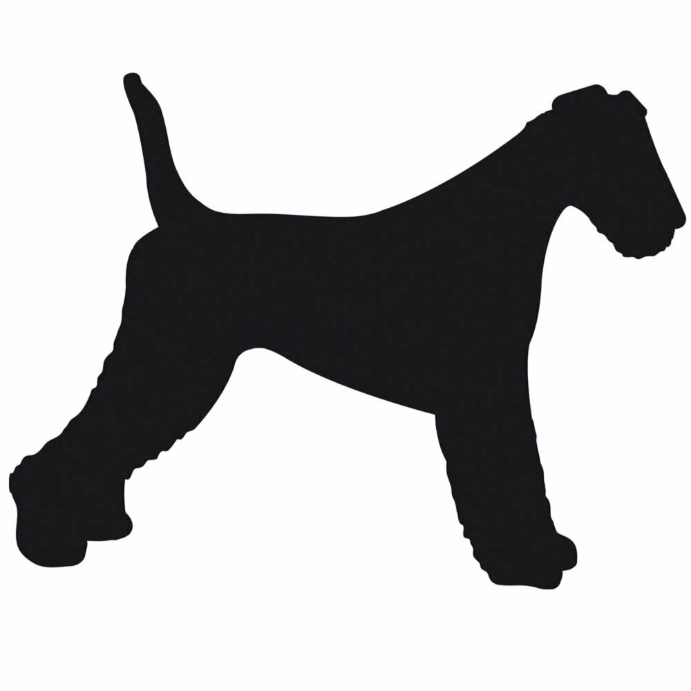 Hundeaufkleber Airedale Terrier für die Schaufensterdekoration beim Hundefriseur