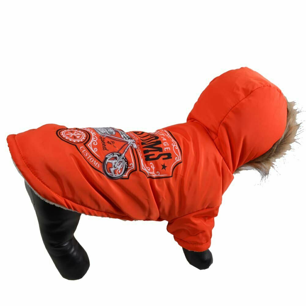 Warme Hundebekleidung oranger Parka für Hunde