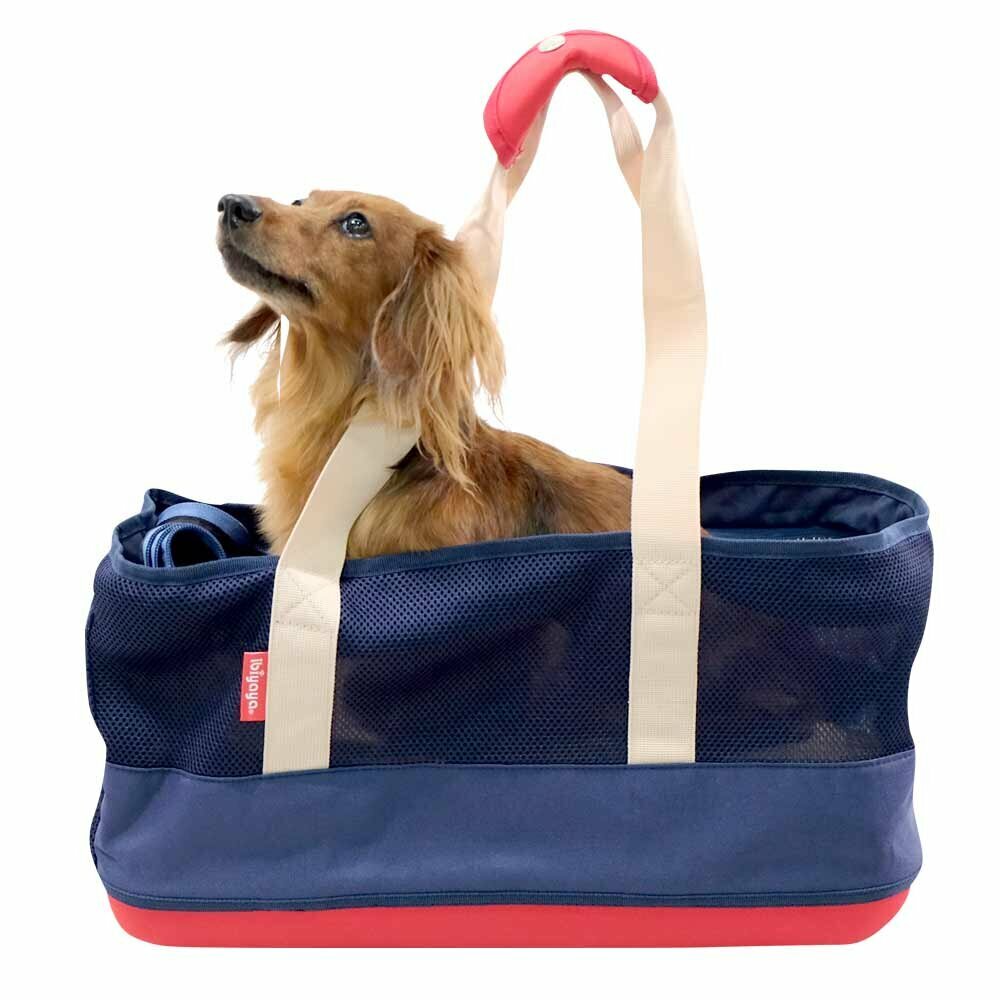 Eine GogiPet empfohlene Hundetasche für überlange Hunde