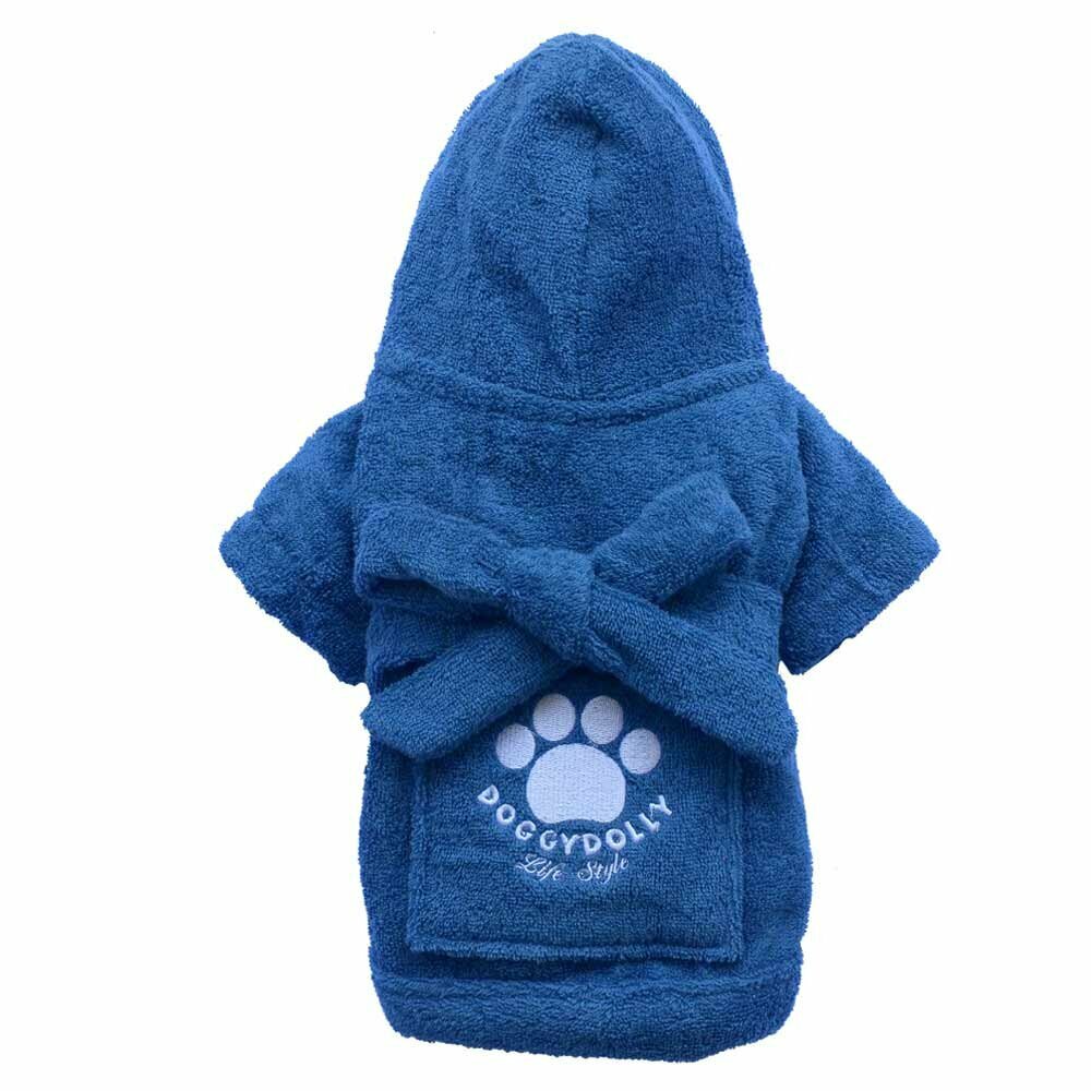 DoggyDolly BD050 - blauer Bademantel für große Hunde