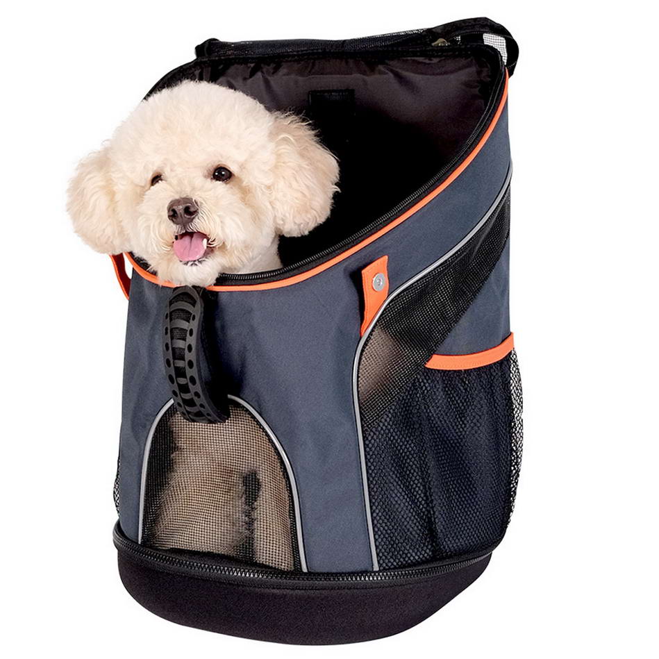 Hunderucksack mit geräumiger Passagierkabine inkl. Sicherheitsriemen