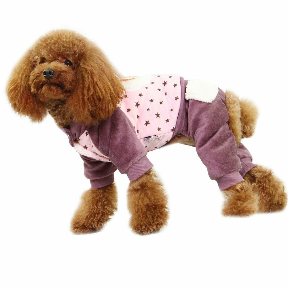 Weiche und warme Hundebekleidung von GogiPet Love Pink Hundejogger für den Winter
