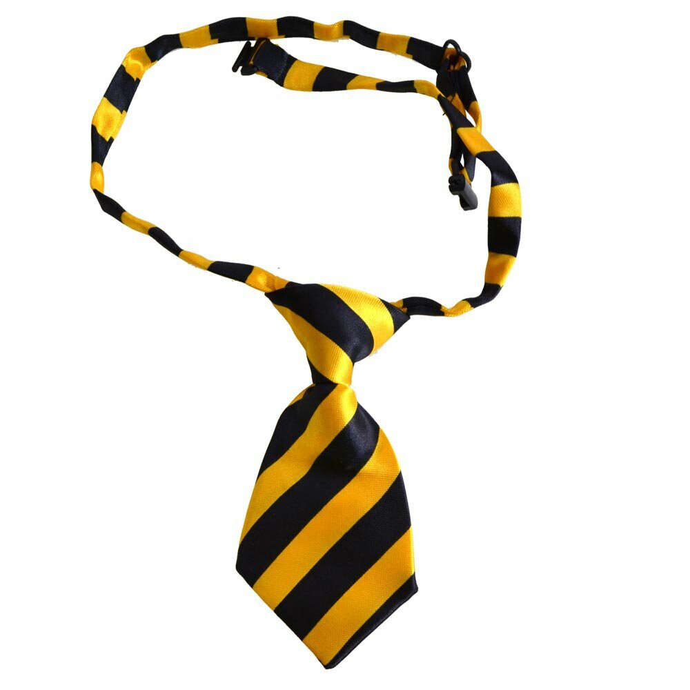 Krawatte für Hunde schwarz, gelb gestreift von GogiPet