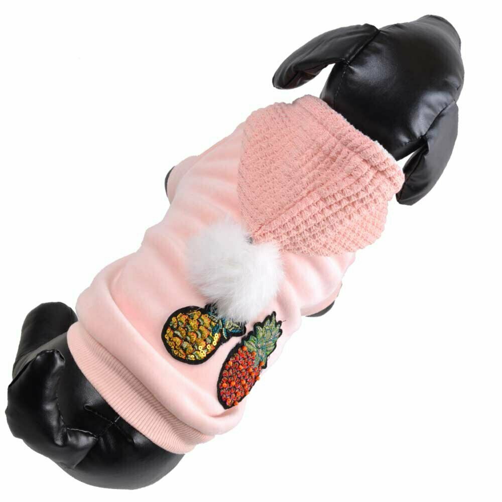 Warme Hundebekleidung - Rosa Ananasjacke