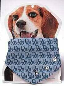 Blaues Hundehalstuch als Dreieckstuch mit Hundehalsband von 28 -45 cm verstellbar.