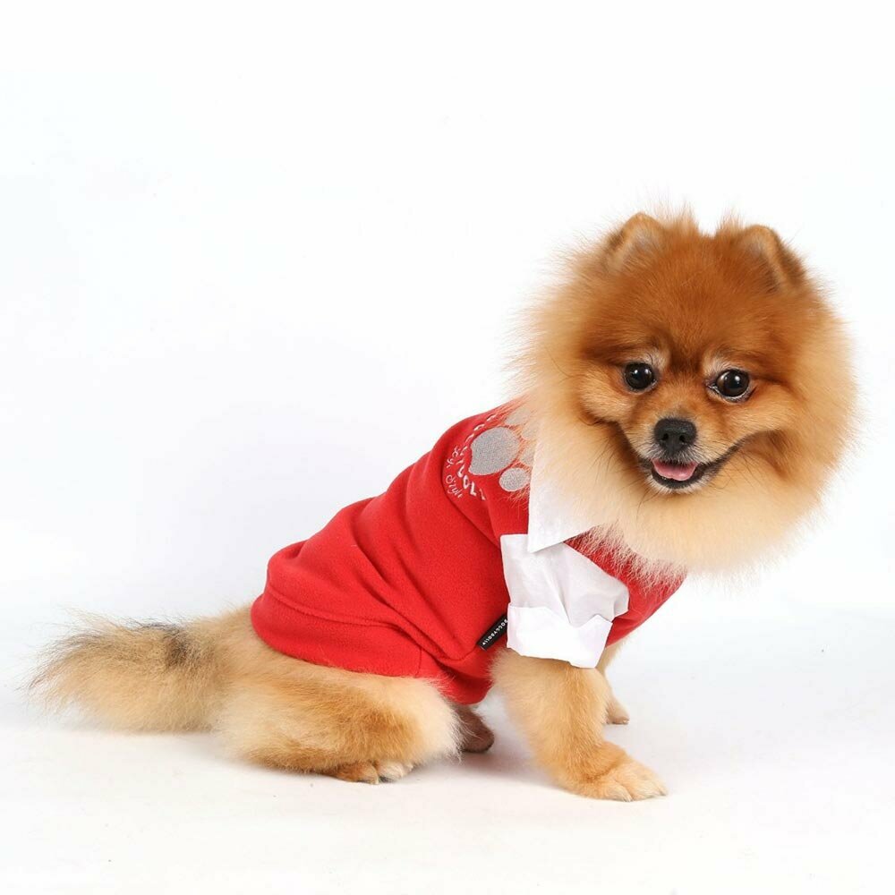 Warme Hundebekleidung roter Fleecepullover für Hunde