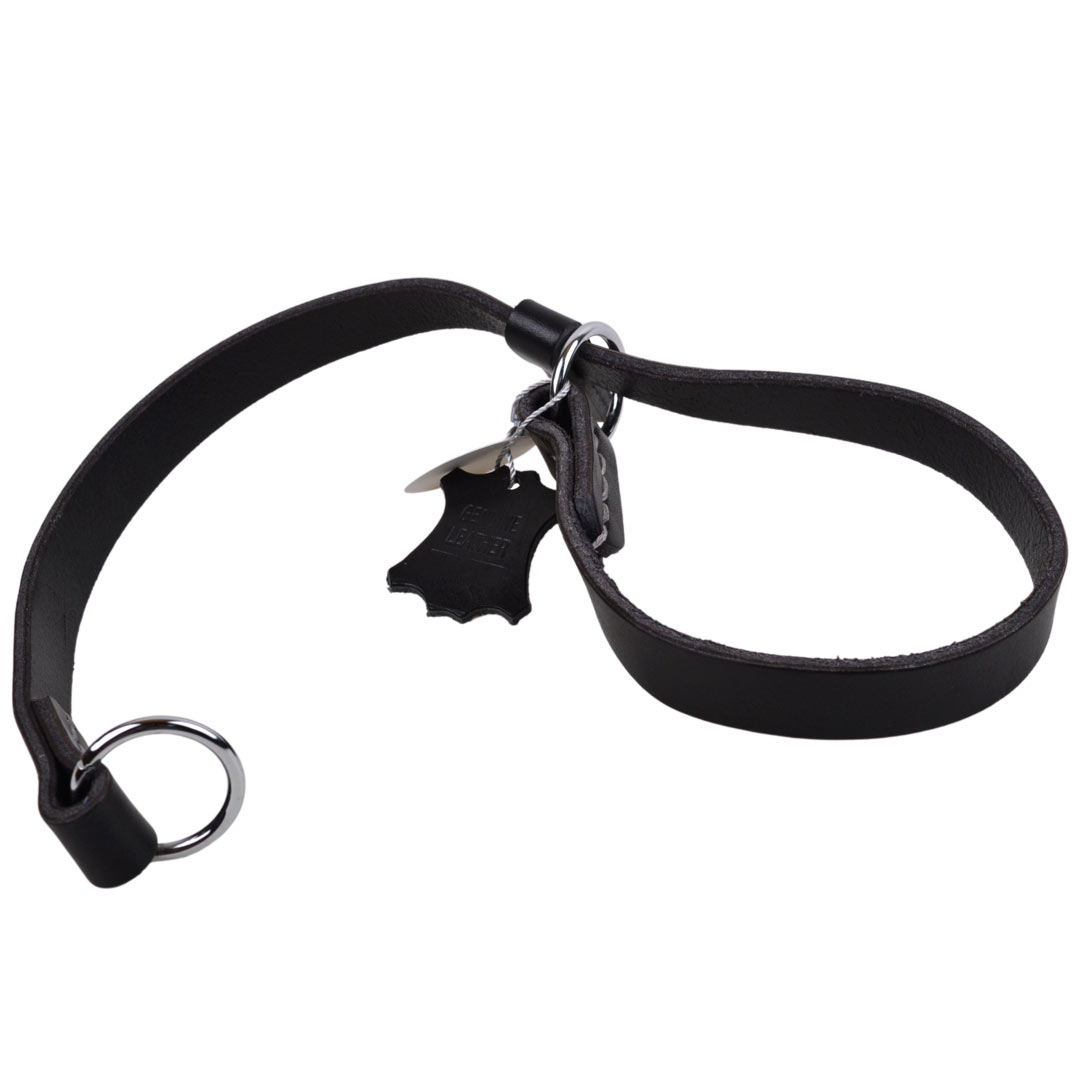 Echtleder Schlupf Hundehalsband, Schwarzes handgemachtes Hundehalsband aus echtem Leder